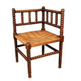 Antique 19th Century English Bobbin Turned Corner Chair
